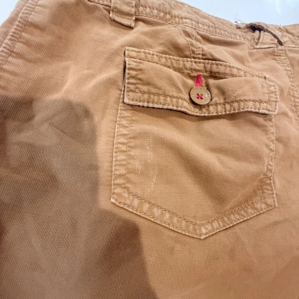 VTG American Eagle khaki Shorts Women 6 Stretch Streetwear Indie Logo Low Rise